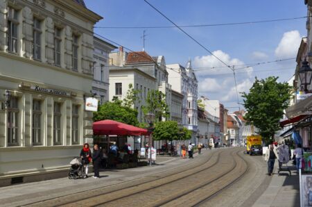 Fußgängerzone in der Haupstraße in Brandenburg an der Havel